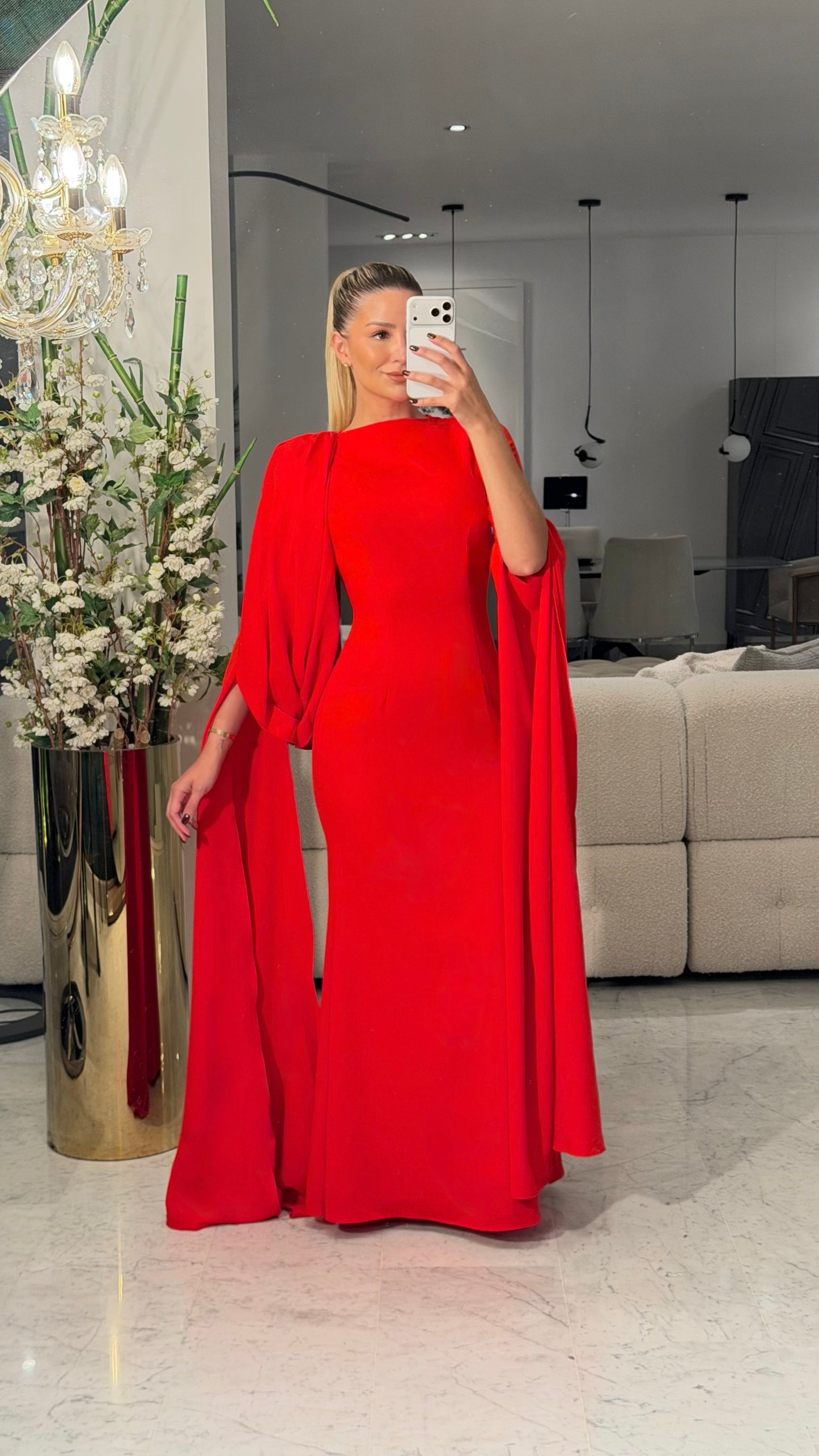 Vestido rojo con capa cb 1S $170