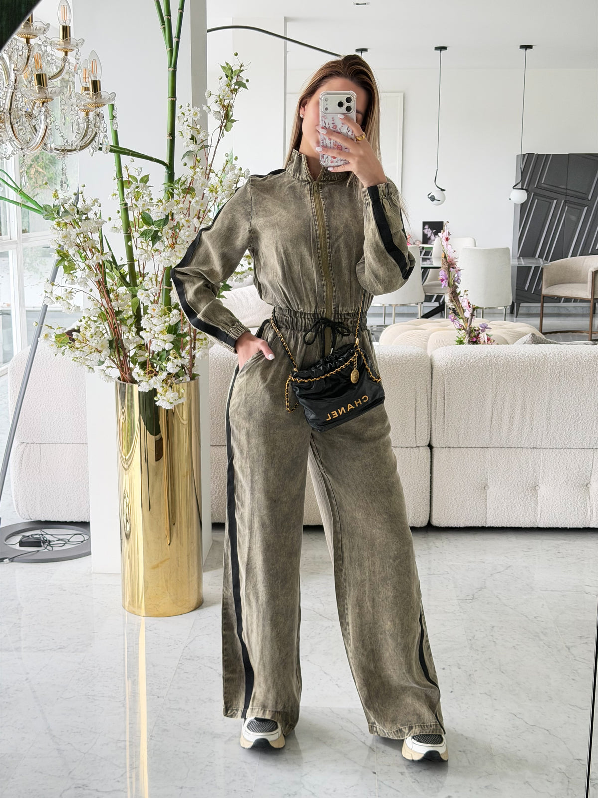 Jumpsuit verde con cierre cb