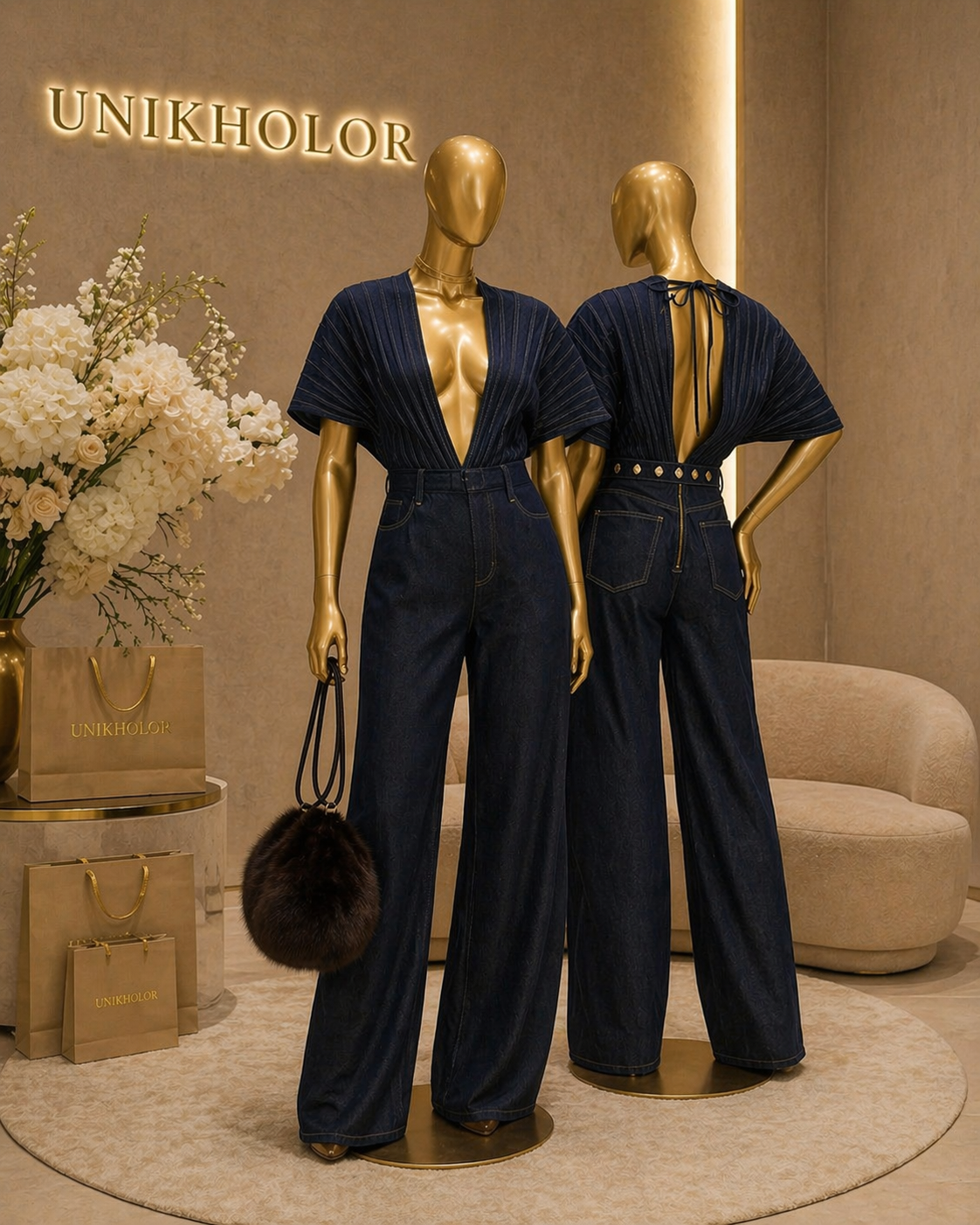 Jumpsuit de jeans escotes cb