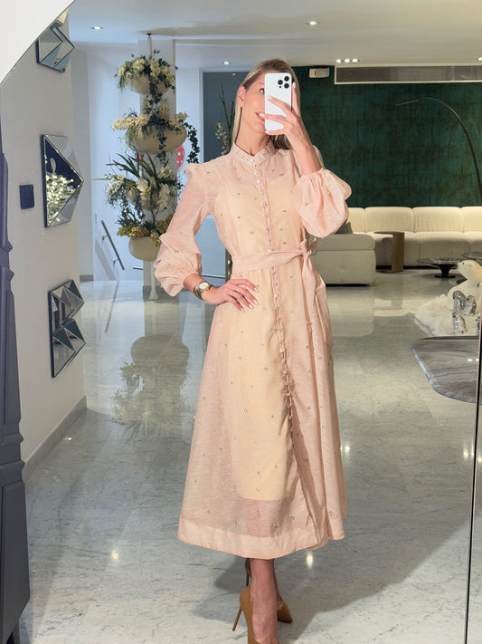 Vestido rosado con brillantes la ros