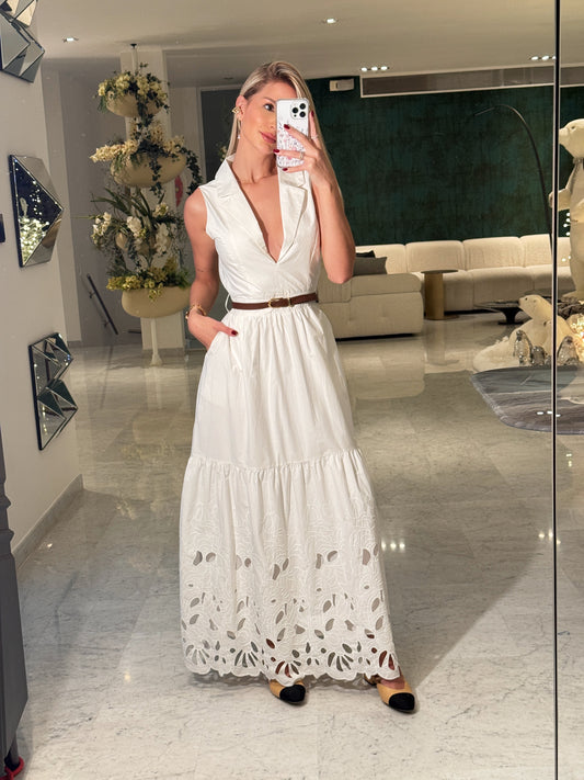 Vestido blanco correa chicways