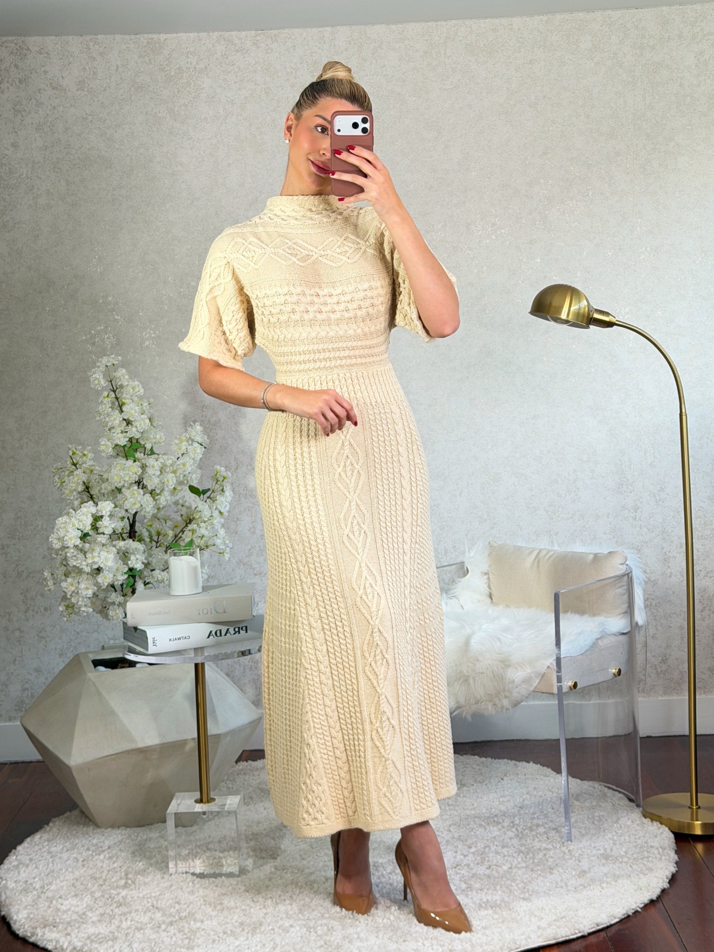 Vestido beige tejido curds & whey