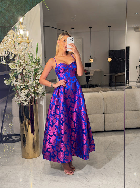 Vestido princesa morado con azul cb S