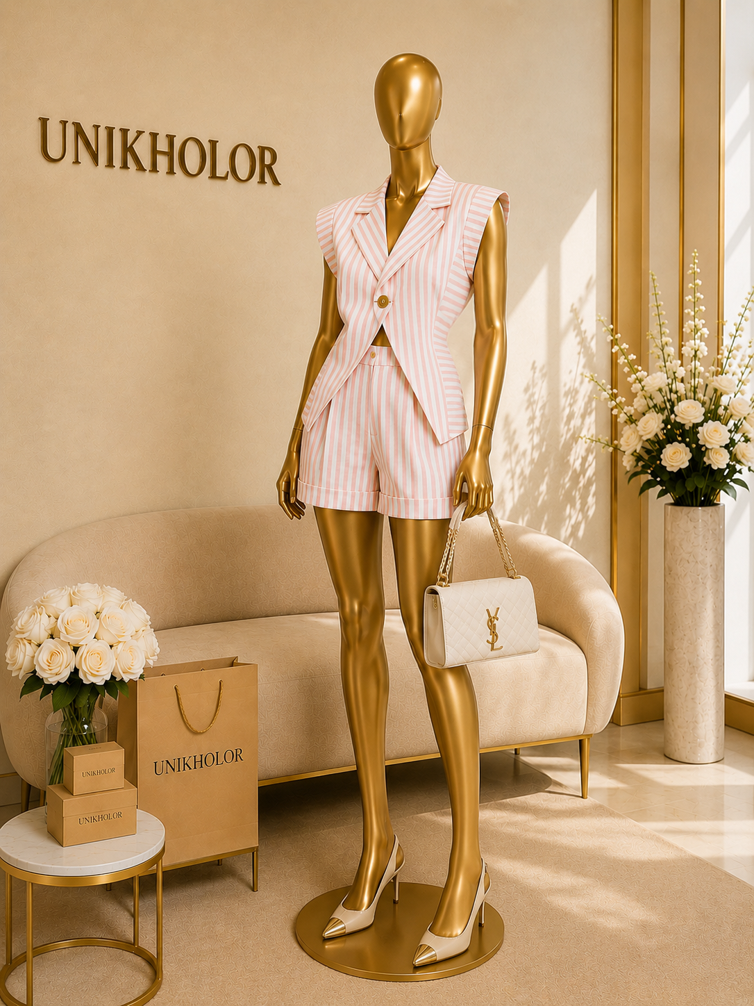 Romper de rayas baby pink
