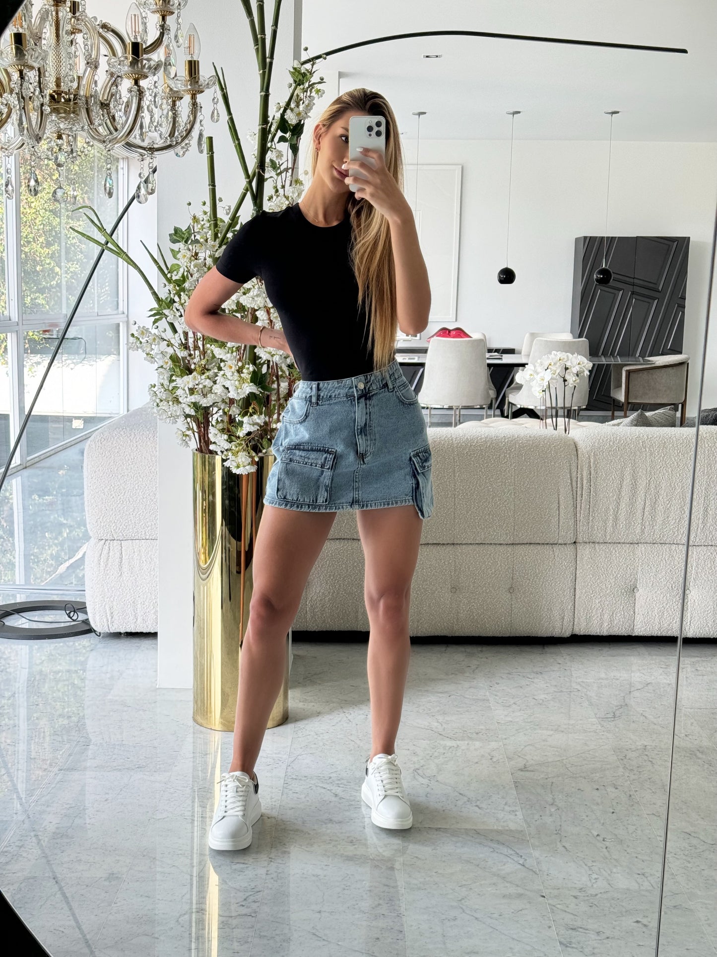 Cargo falda de jeans