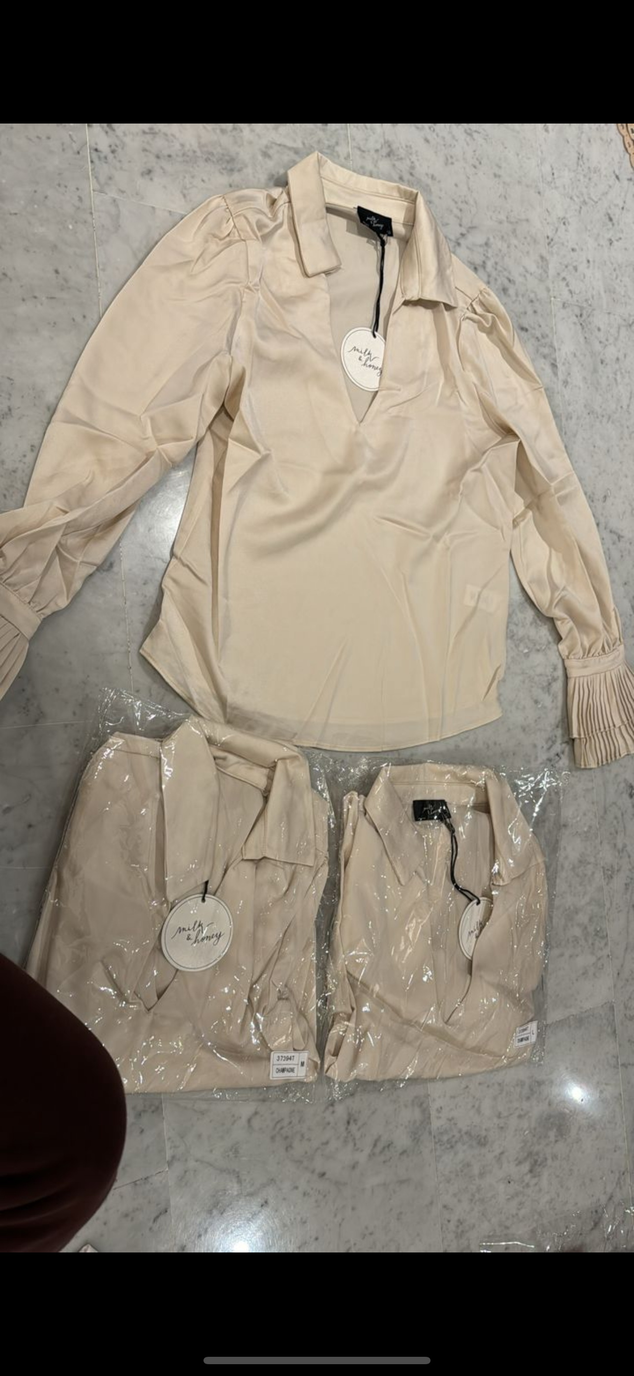 Camisa de seda champagne milk and honey