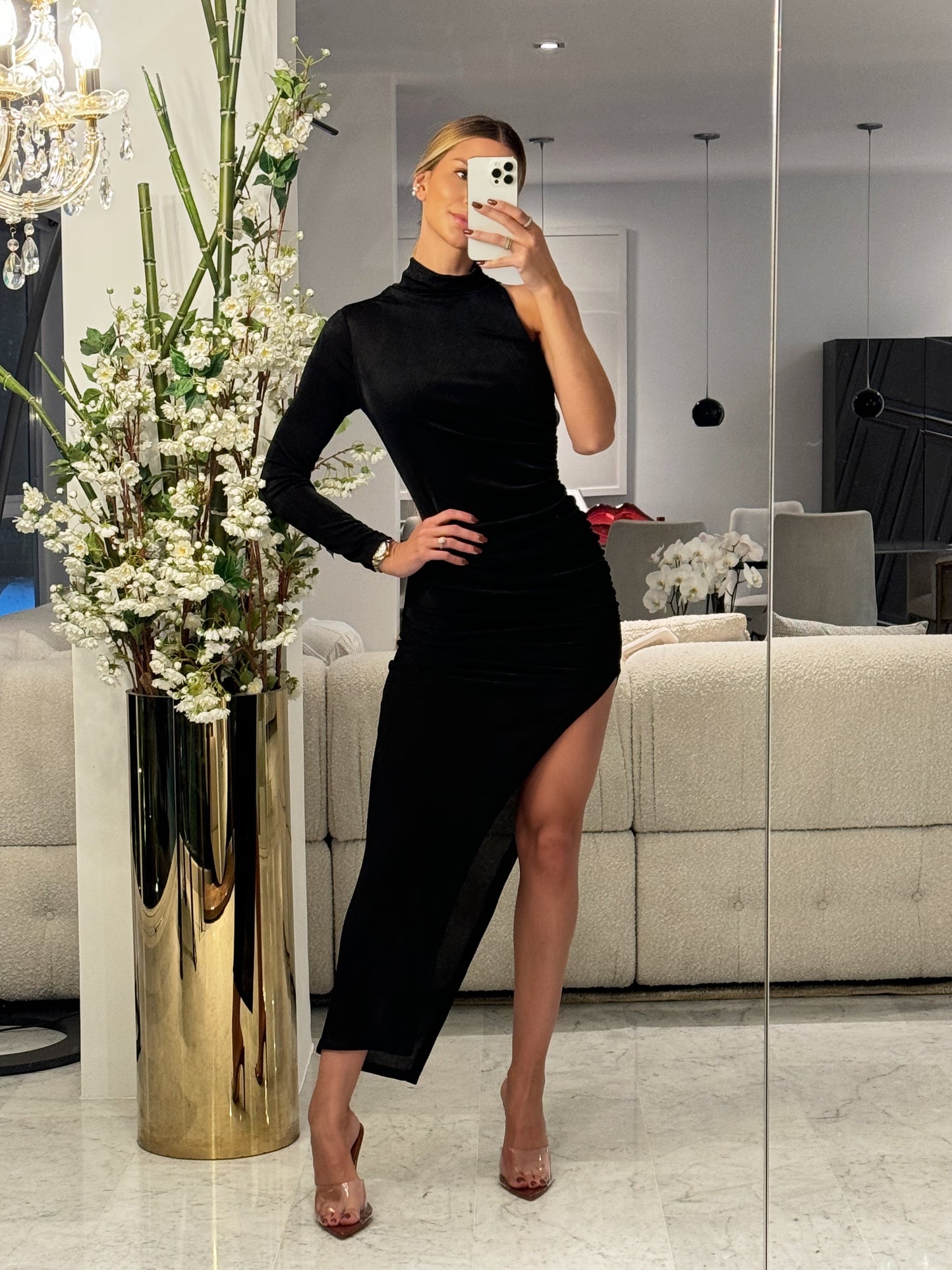 Vestido stretch de una manga