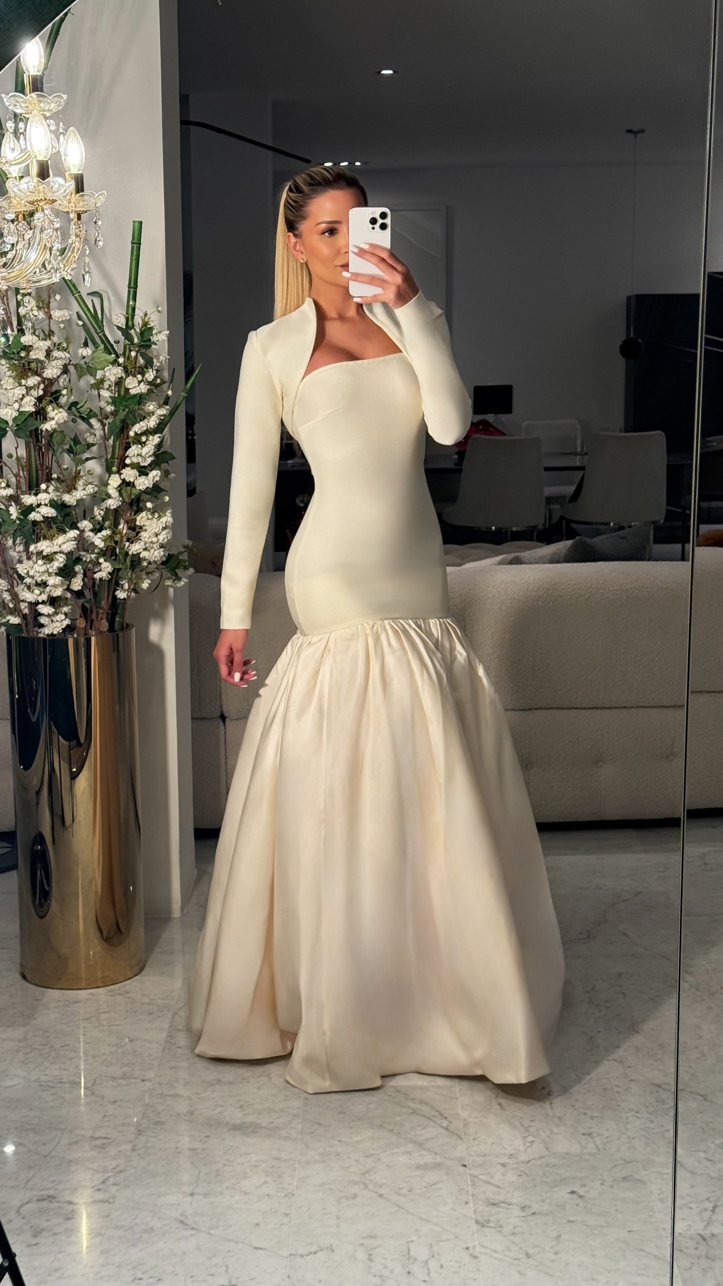 Set de vestido y torerita: rosado, hueso y negro cb