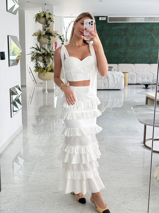 Set de top y falda Mable blanco