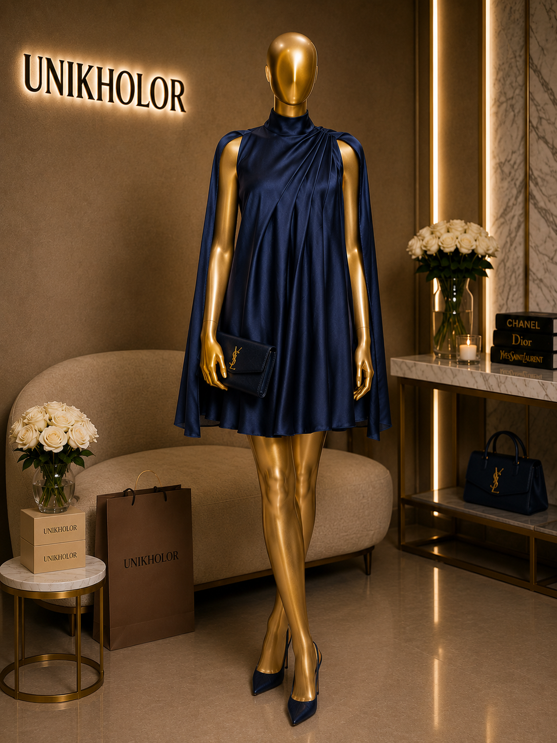 Vestido azul eléctrico corto cb