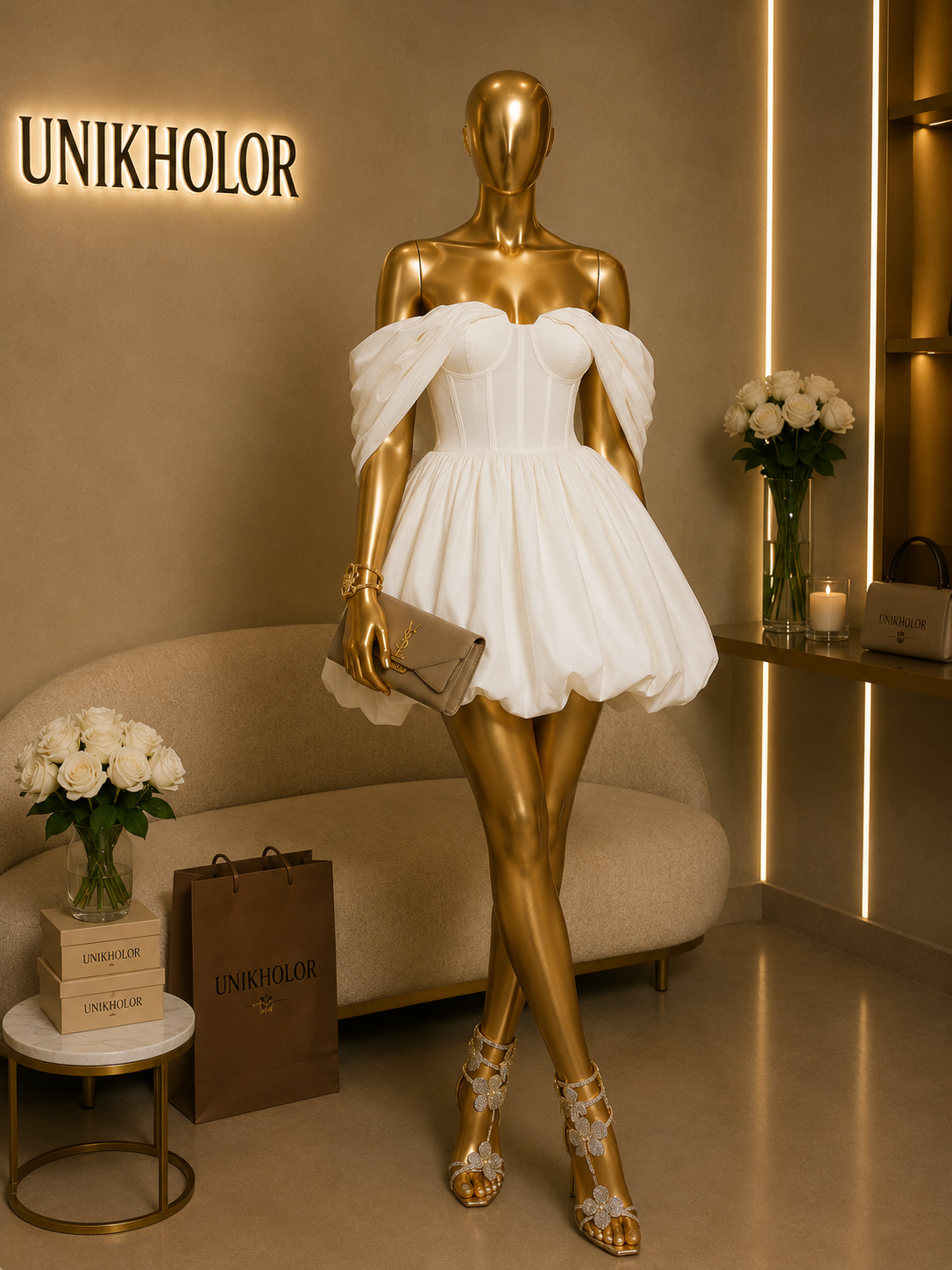 Vestido blanco bombache cb