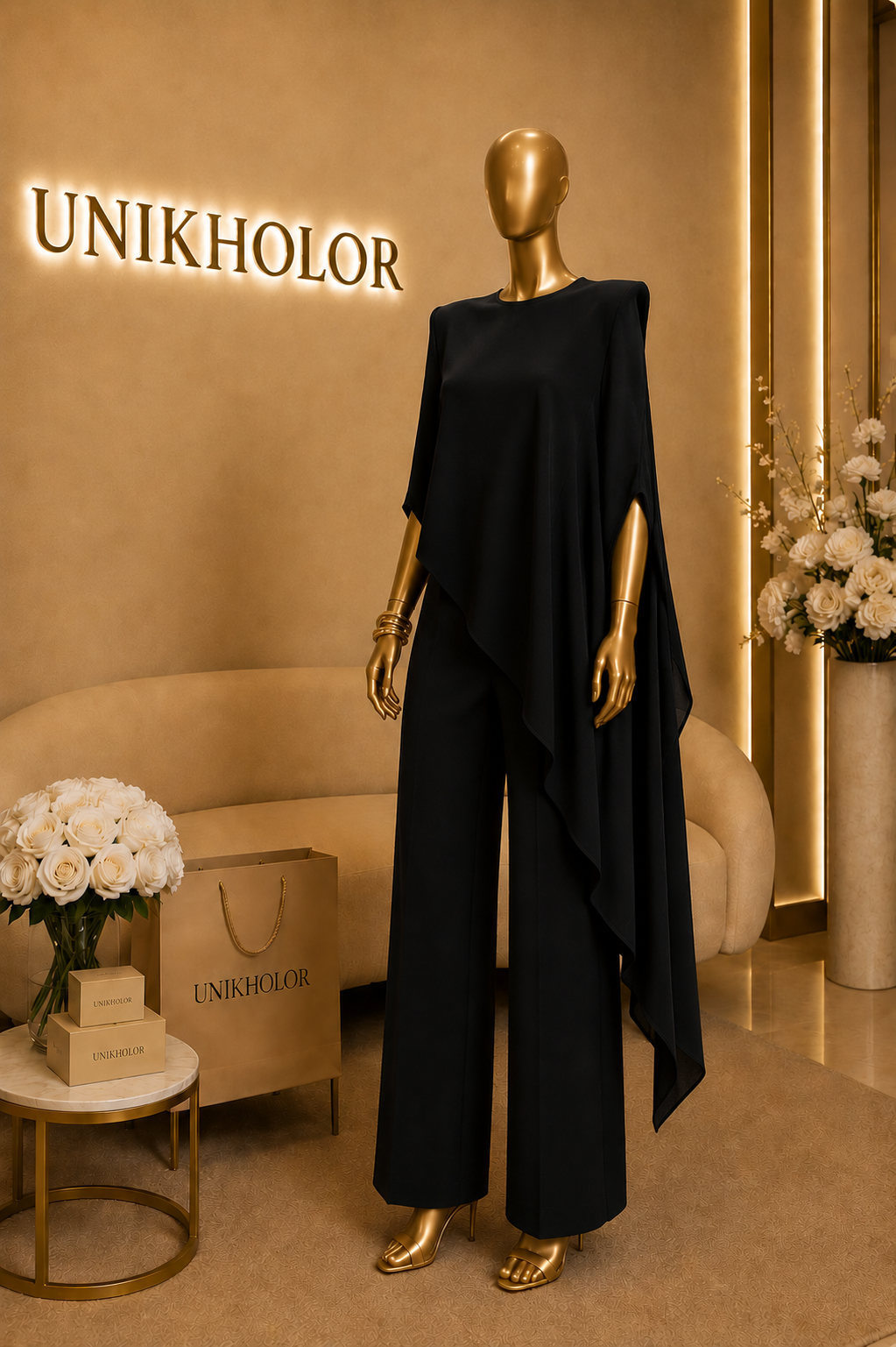 Camisa blanca y negro beige moss