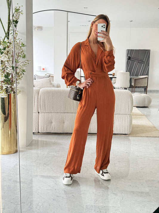 Jumpsuit marrón talla S. 60$