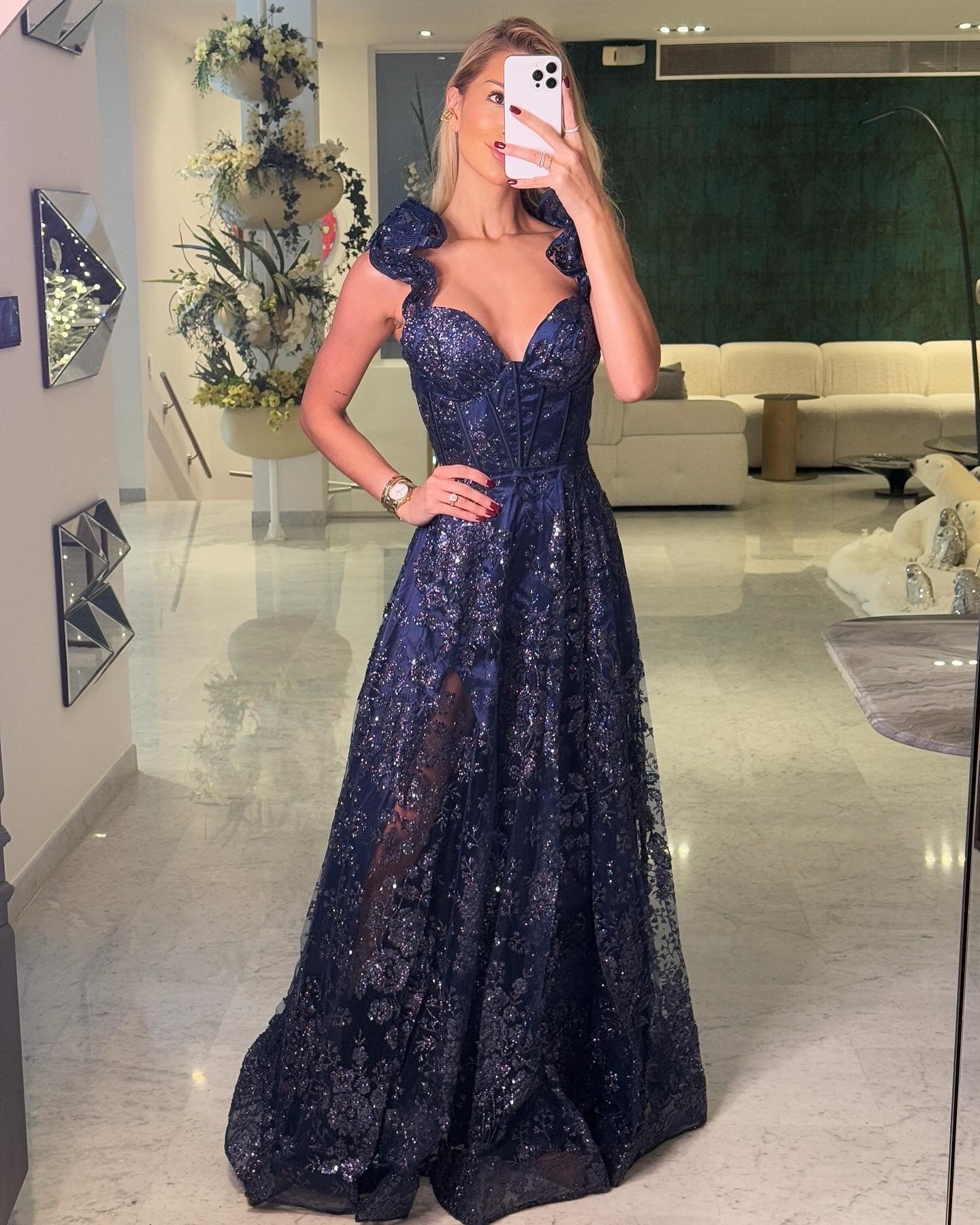 Maxi vestido azul maniju