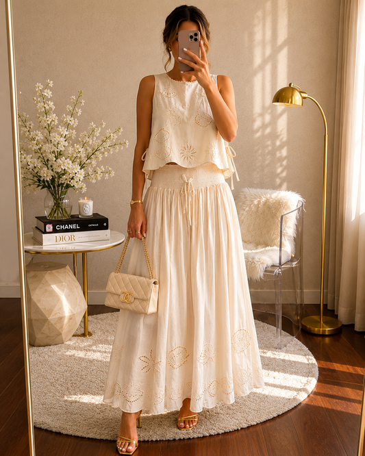 Set beige blu pepper