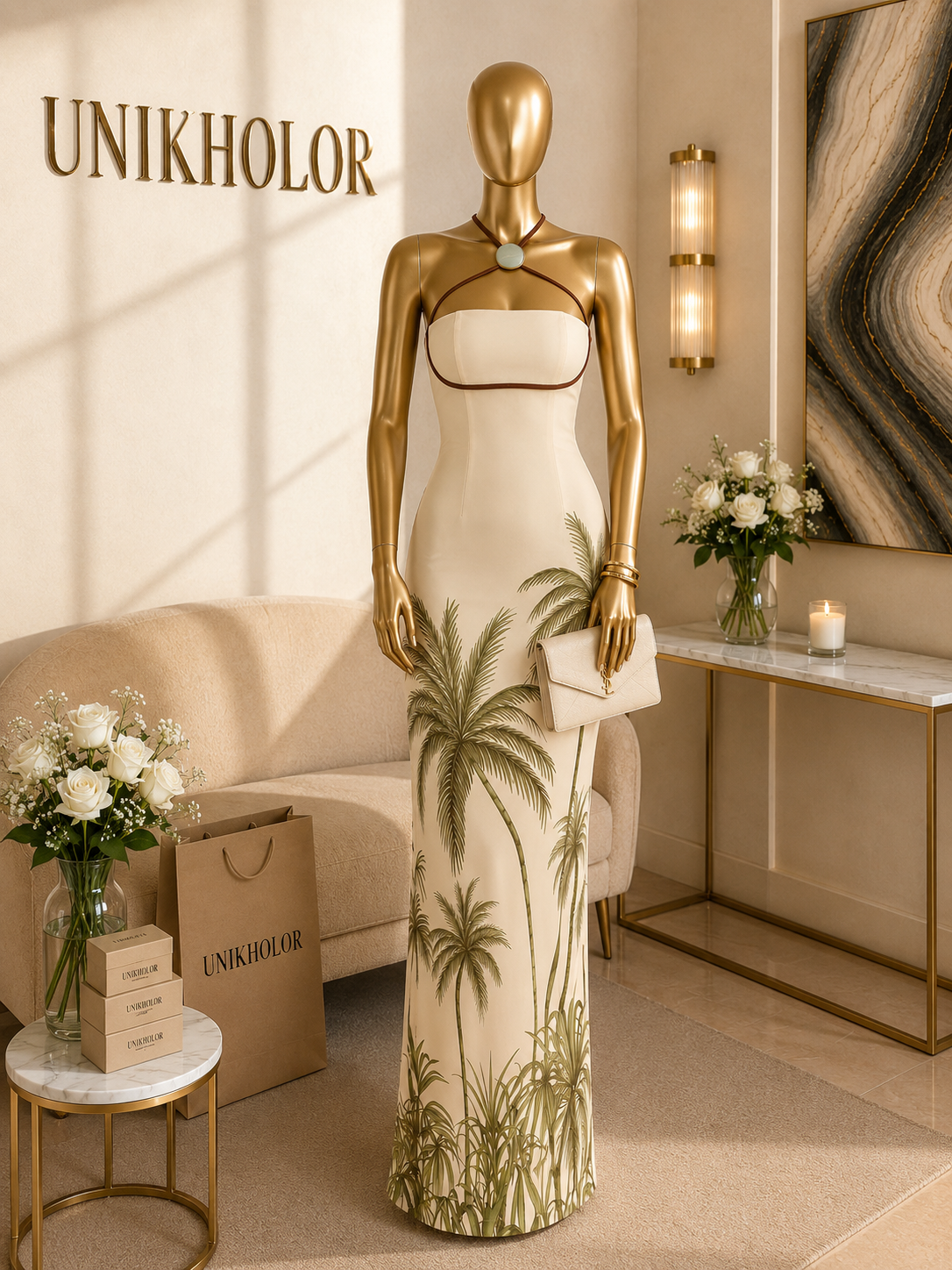 Vestido estampado con palmeras blithe