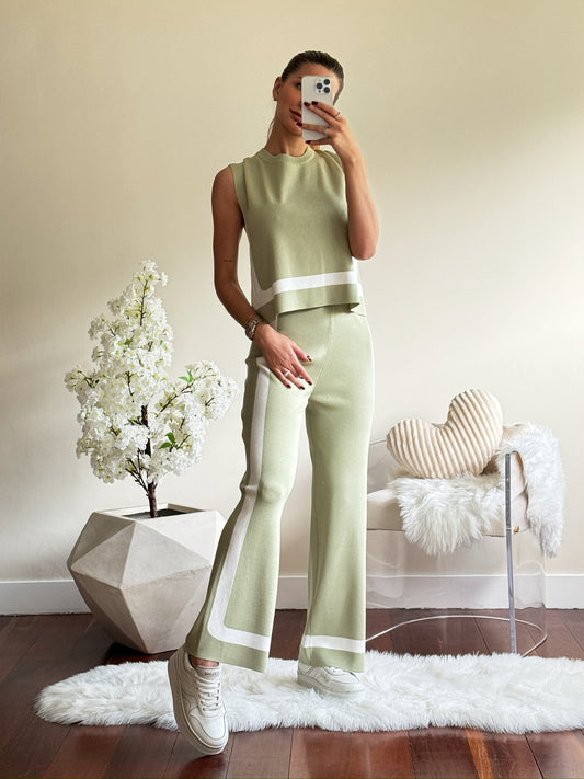 Set de top y pant verde