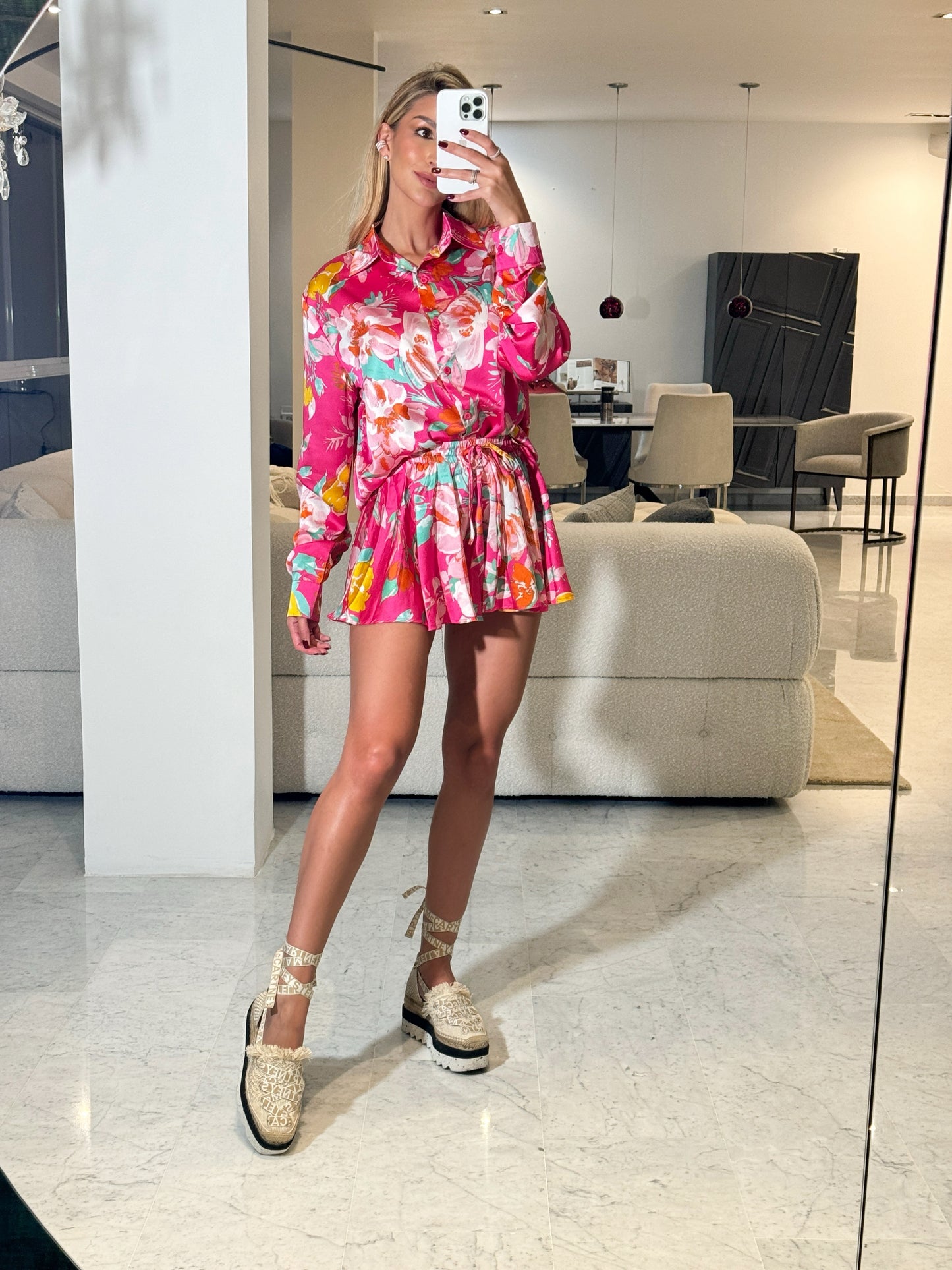 Set de camisa y short Flores