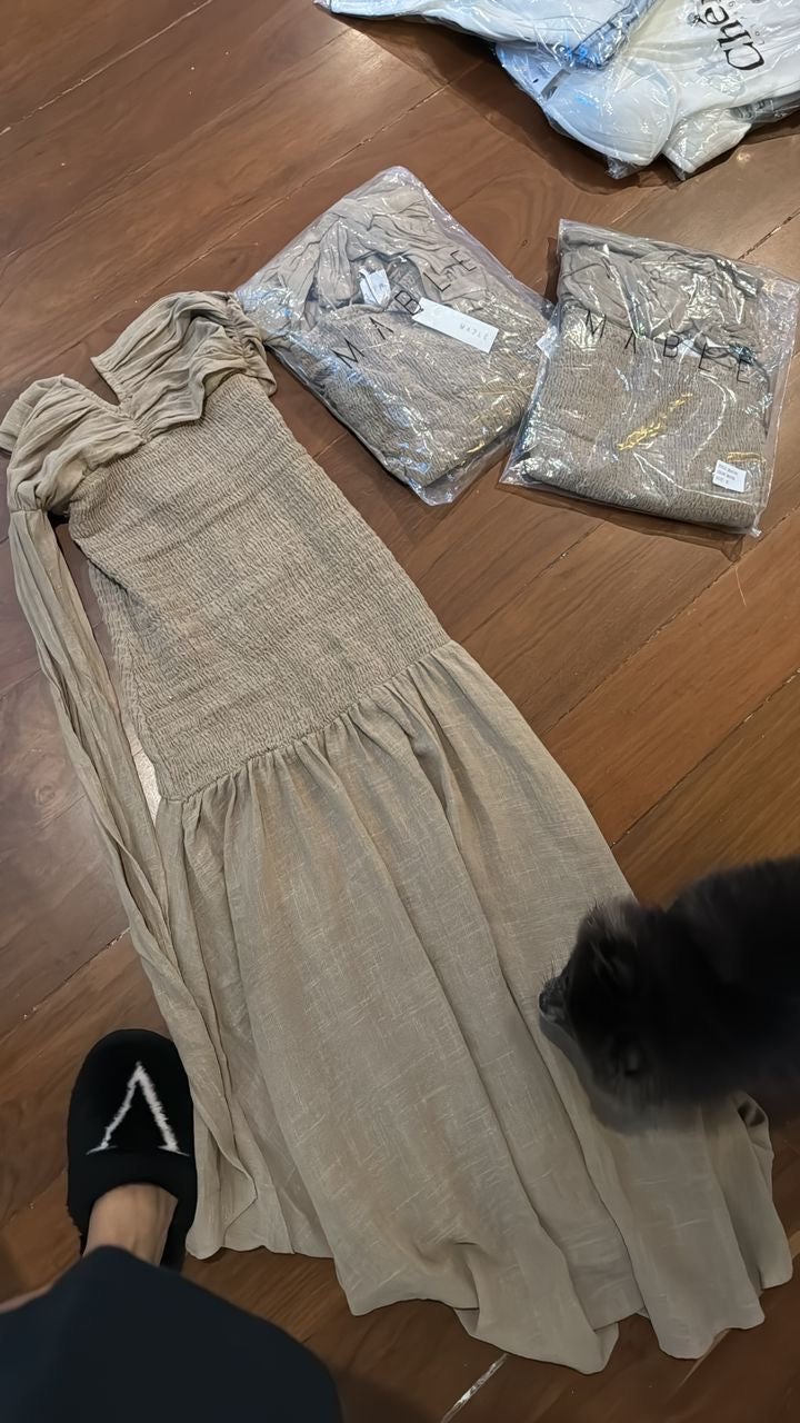 Maxi vestido marrón playero