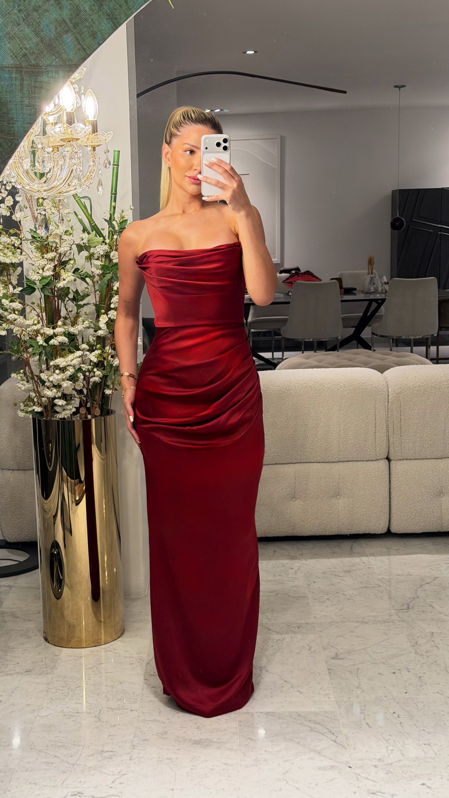 Vestido vino strapless cb 1S