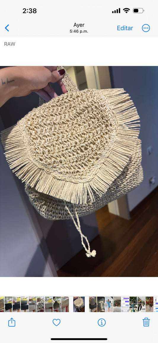 Bolso tejido nude