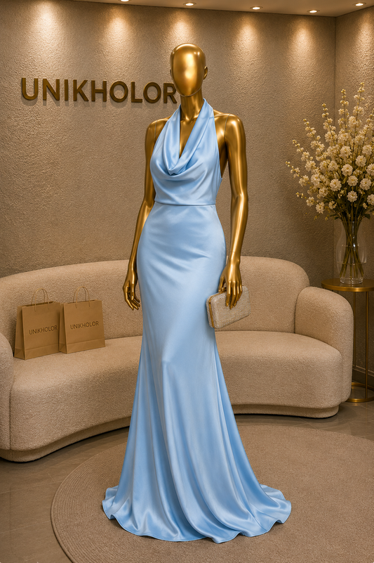 Vestido azul bebé de seda cb talla S
