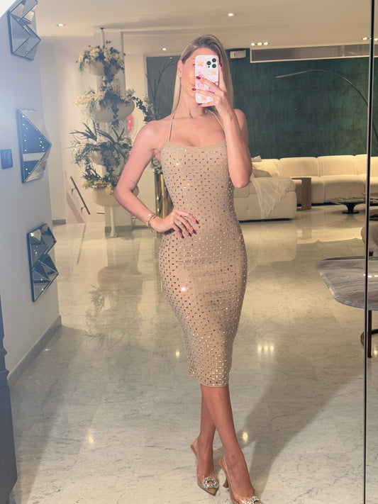 Vestido nude con brillantes symphony