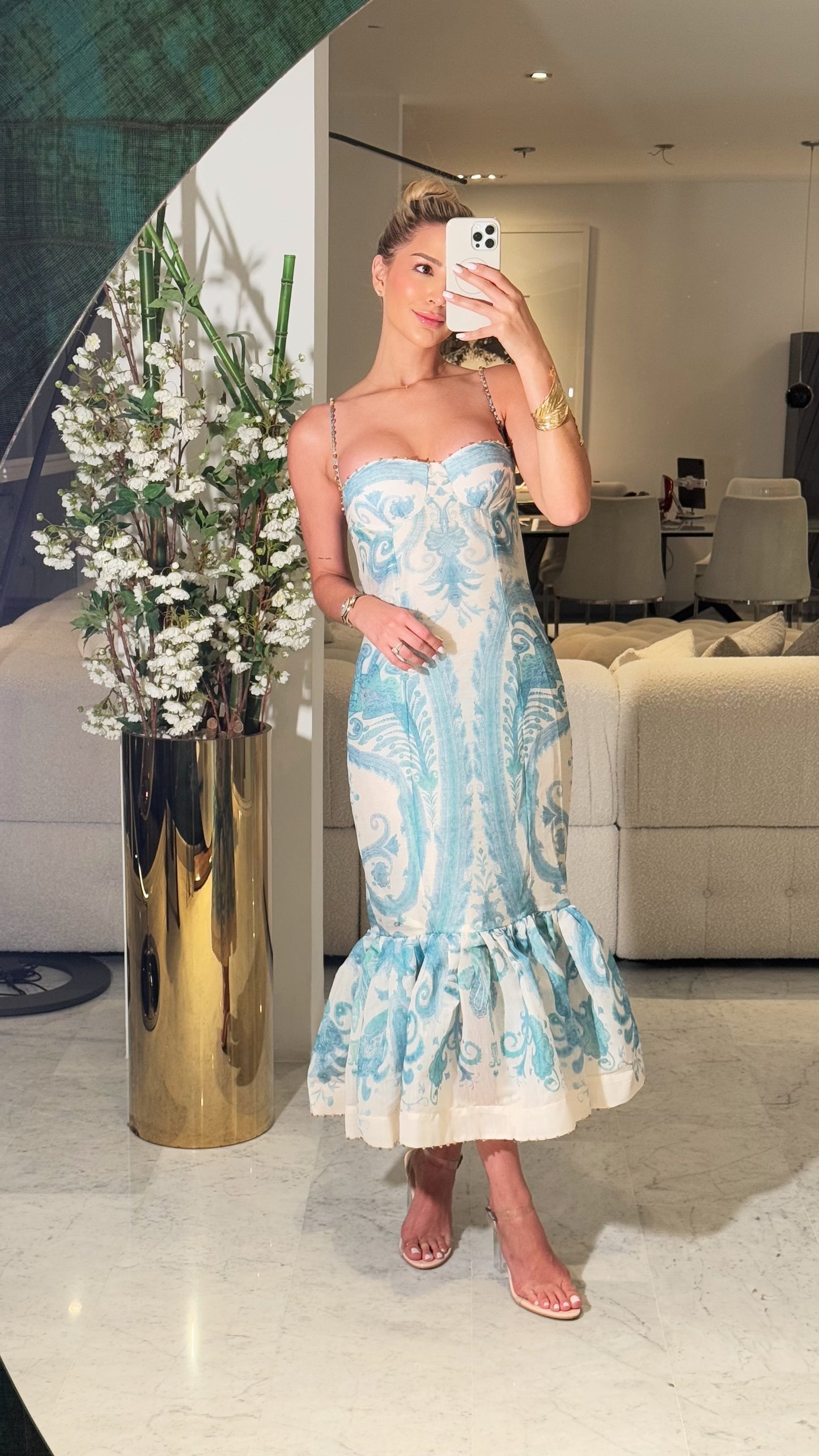 Vestido flores azul cb