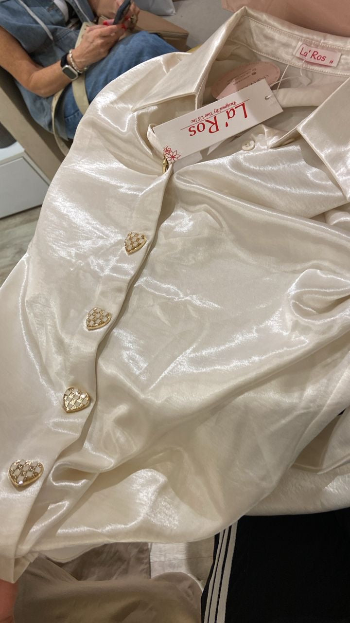Camisa seda corazones la ros