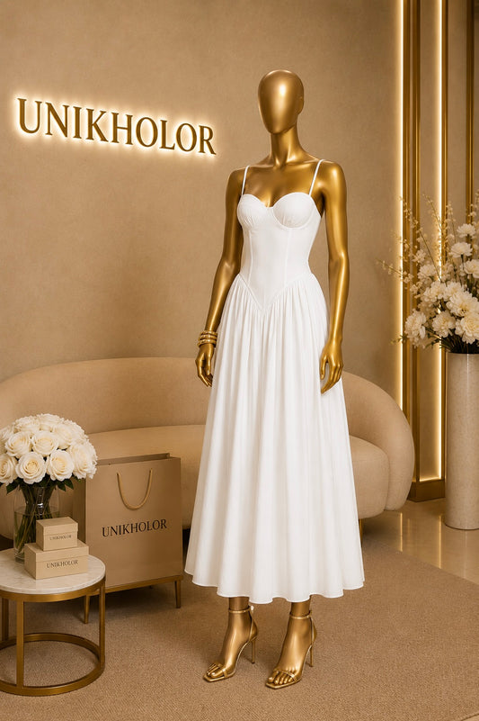 Vestido blanco con copas cb