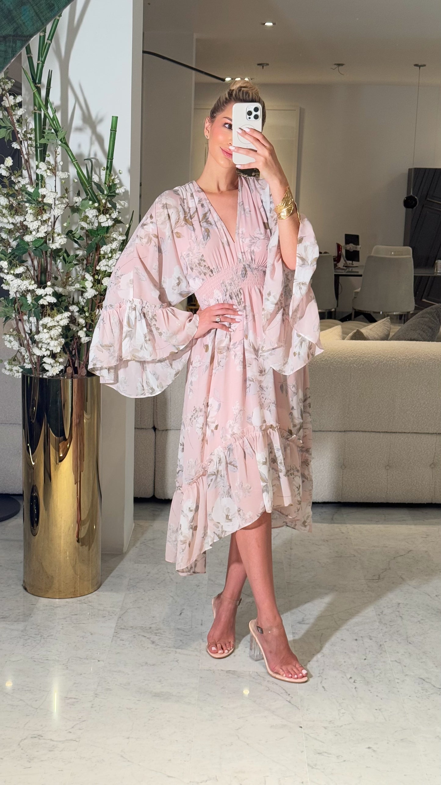 Vestido midi Rosa viejo onetheland S. 65$