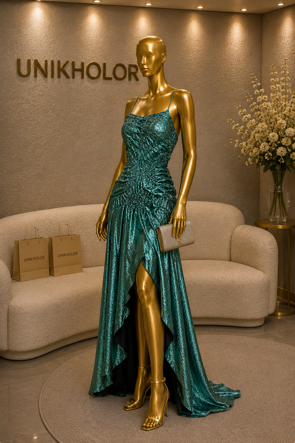 Vestido verde metalizado cb 1S
