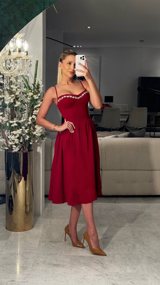 Vestido negro y vino tipo princesa con brillos en busto cb 2S