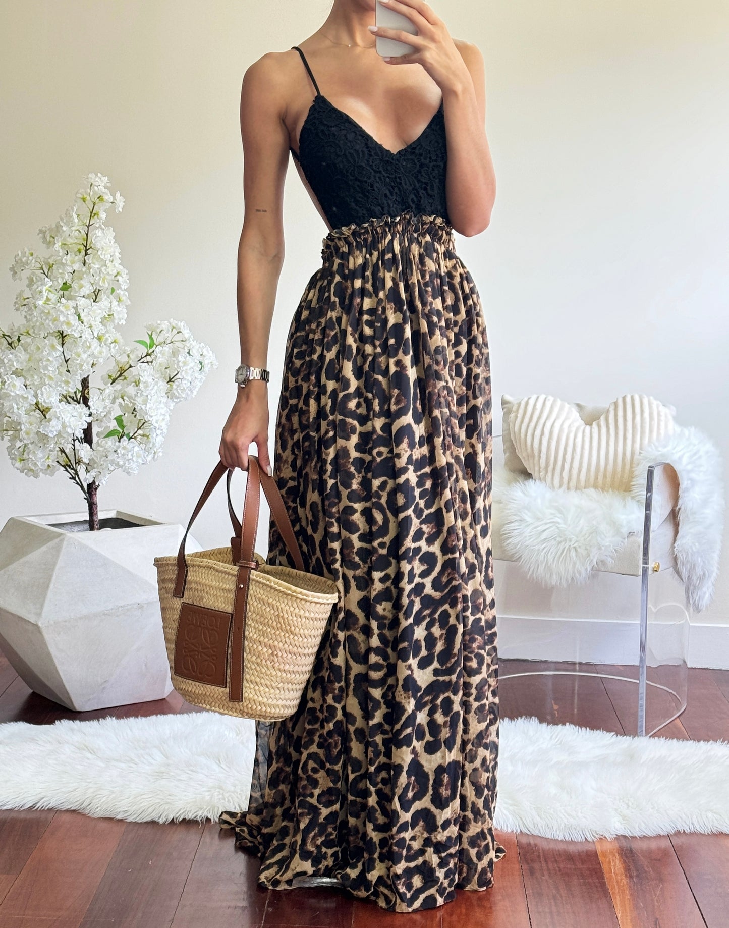 Maxi vestido animal print