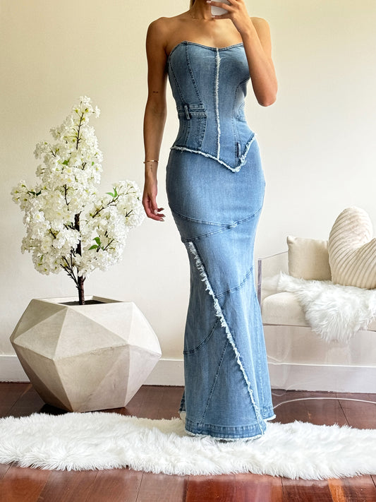 Maxi vestido de jeans