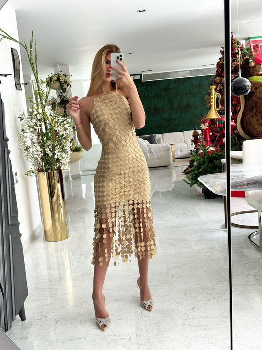 Vestido dorado just me
