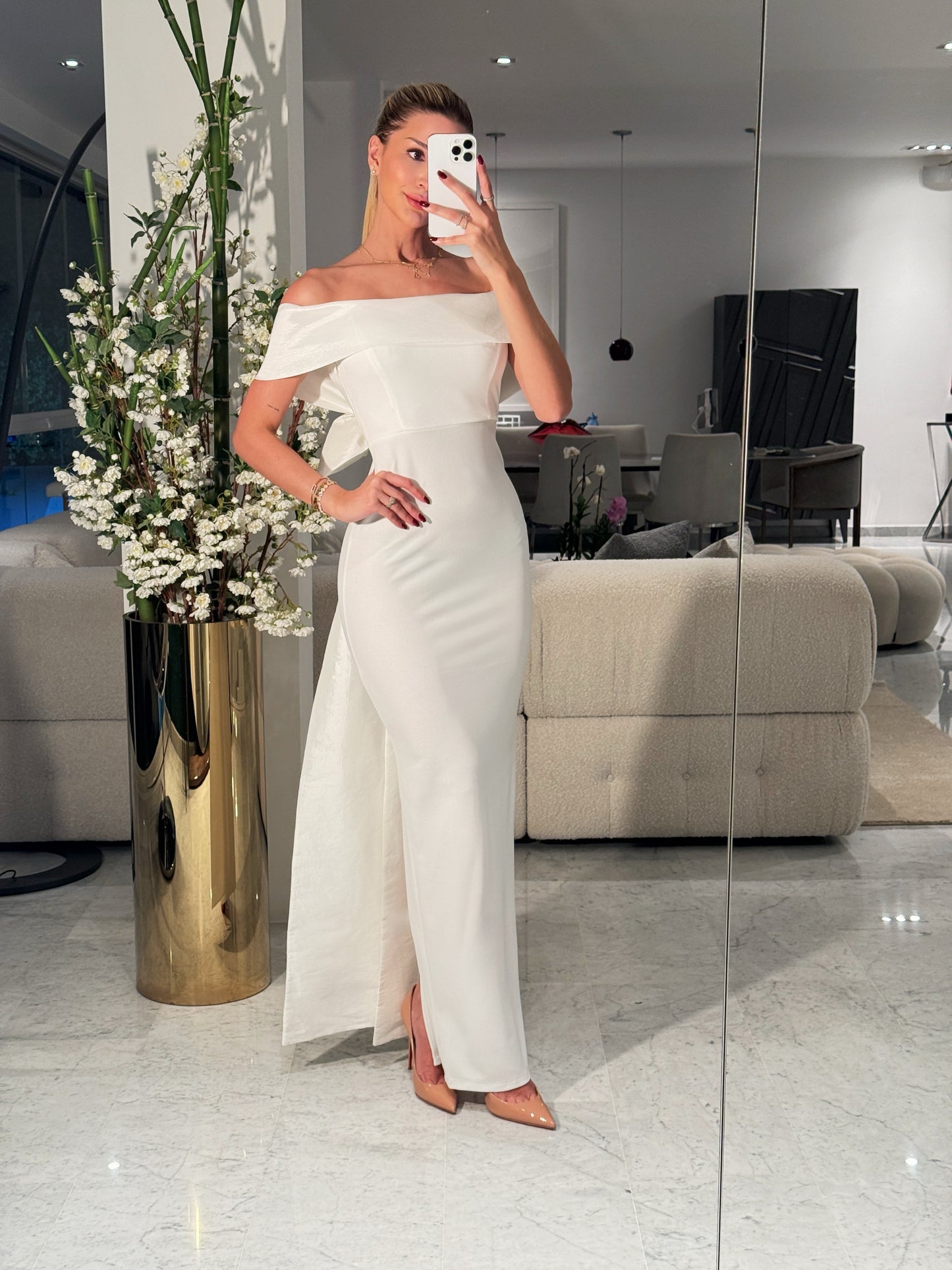 Vestido blanco symphony de lazo