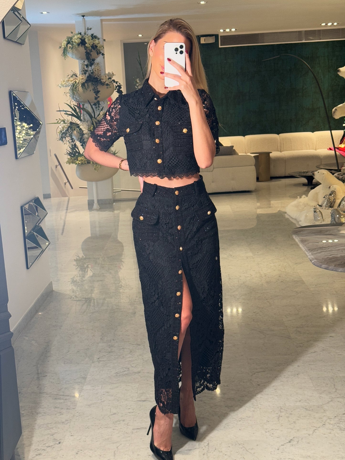 Set de top y falda negro ten22