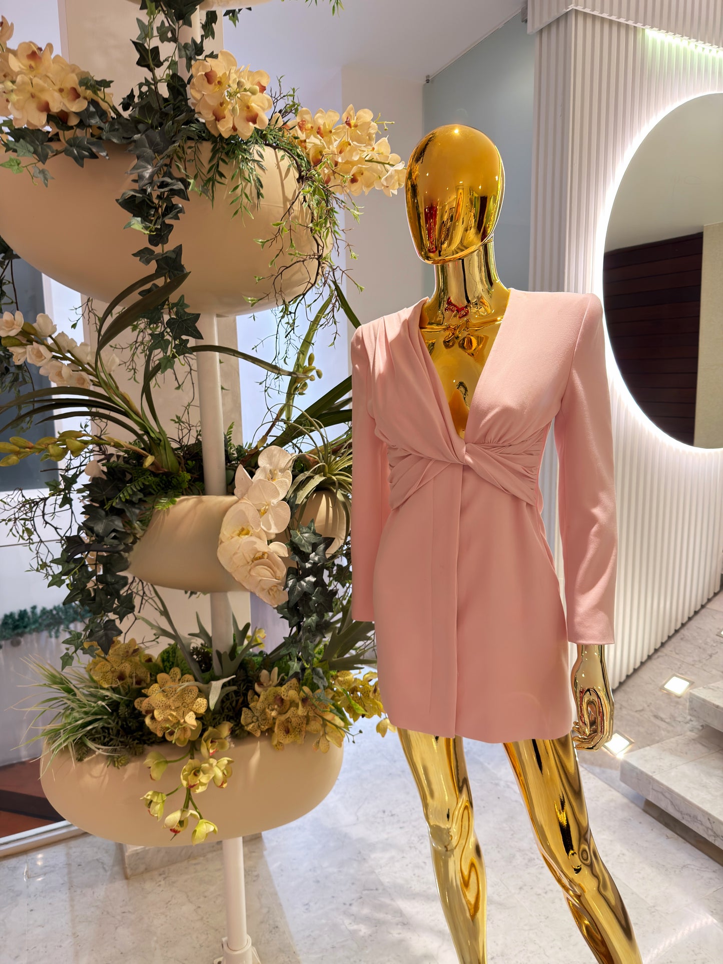 Vestido corto rosado con nudo cb 1XS