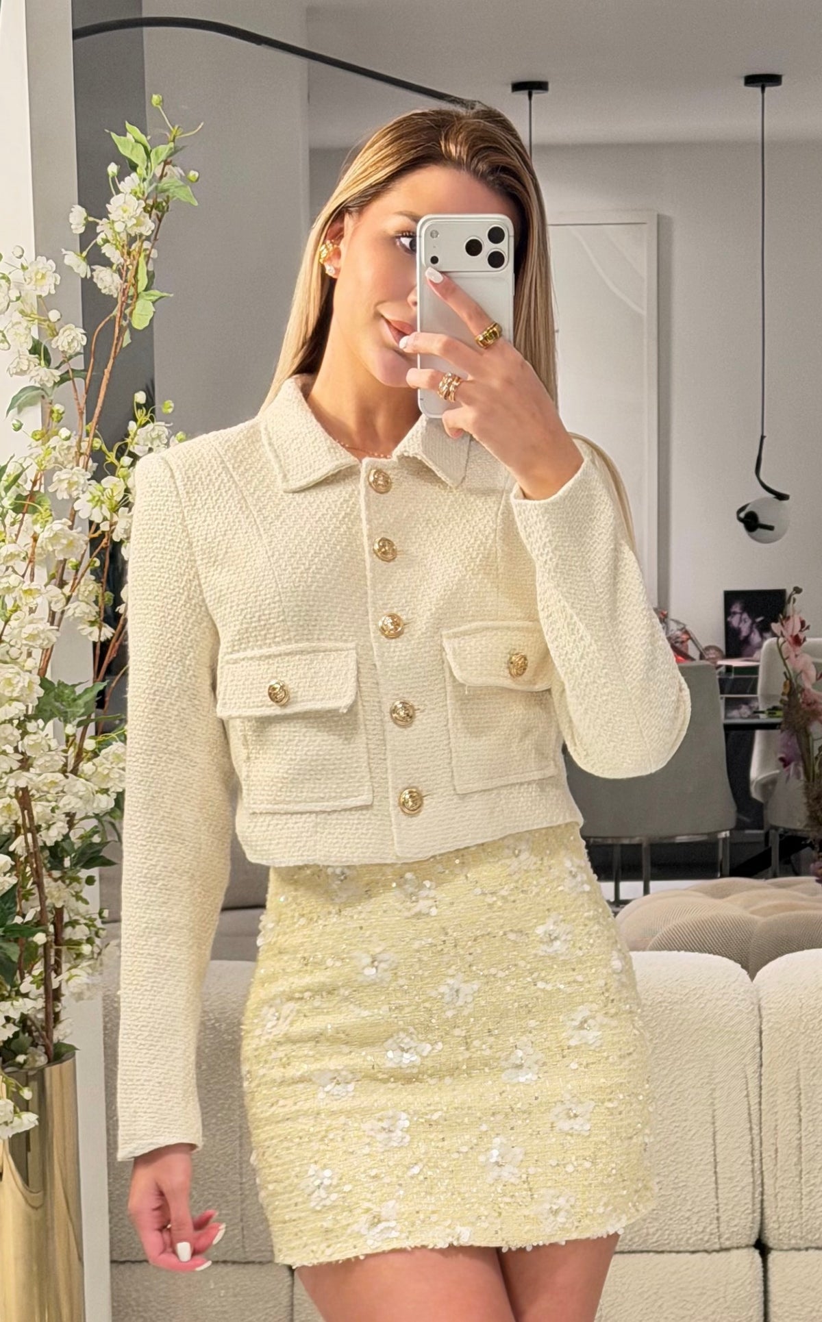 Blazer tweed beige M