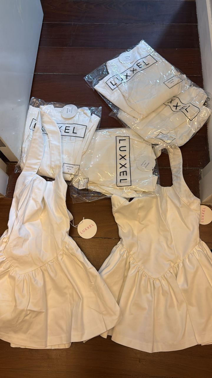 Vestido blanco bombache luxxel