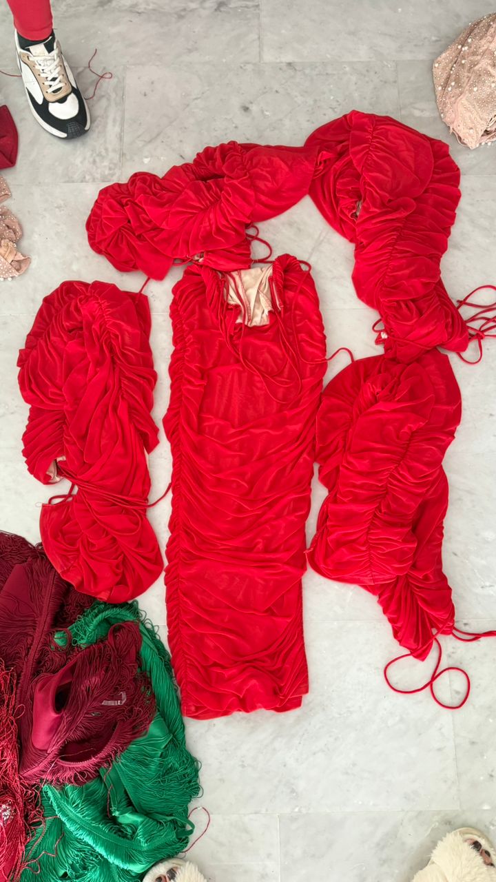 Vestido stretch rojo midi cb