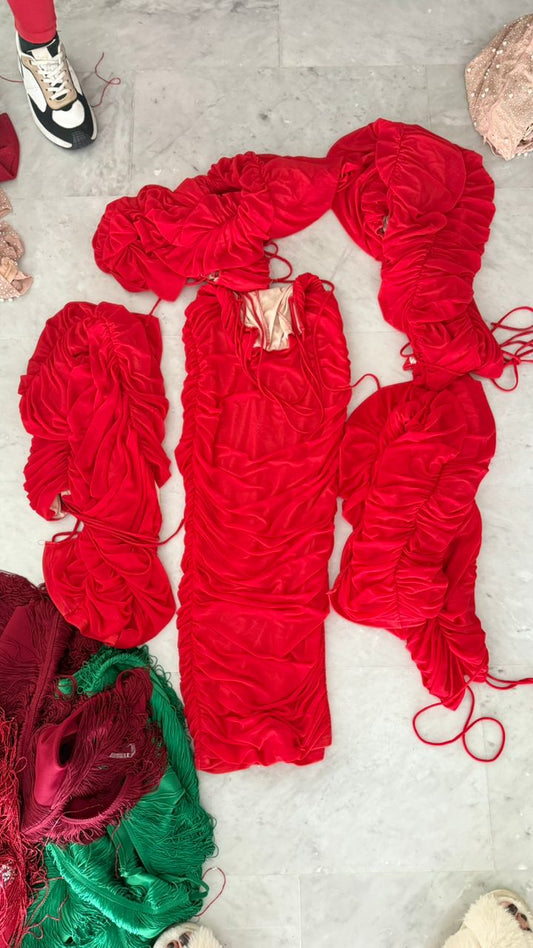Vestido stretch rojo midi cb