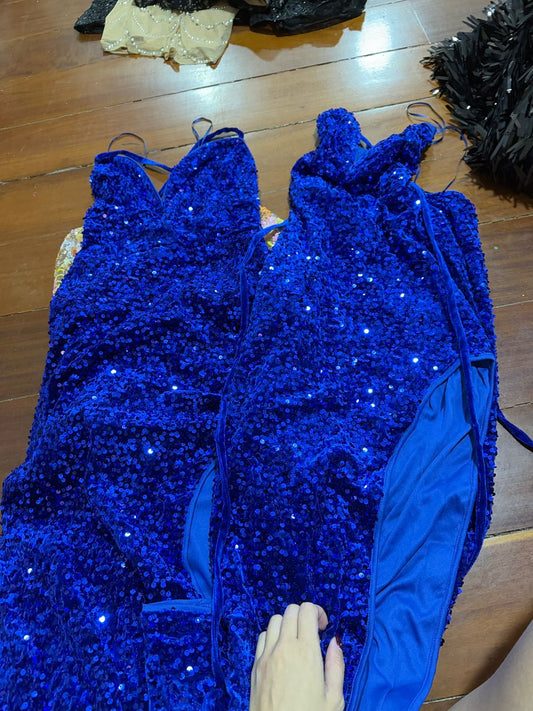 Vestido lentejuelas azul cb