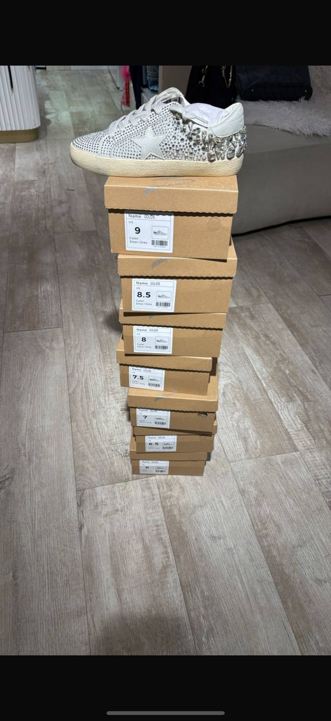 Sneakers tipo golden goose plateados