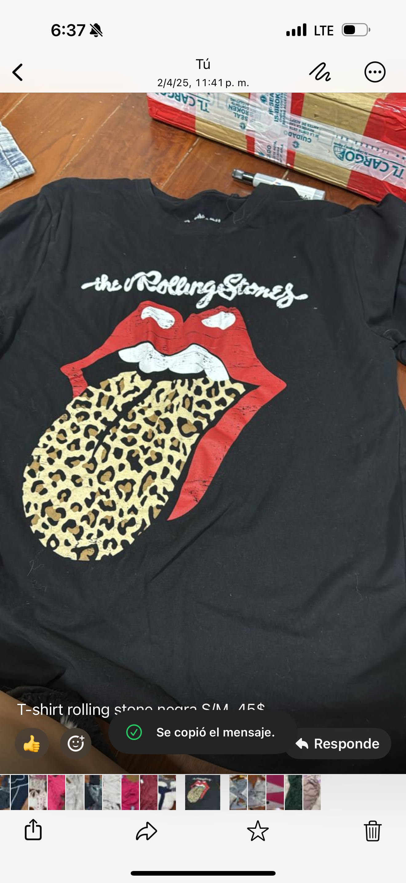 T-shirt rolling stone negra S/M