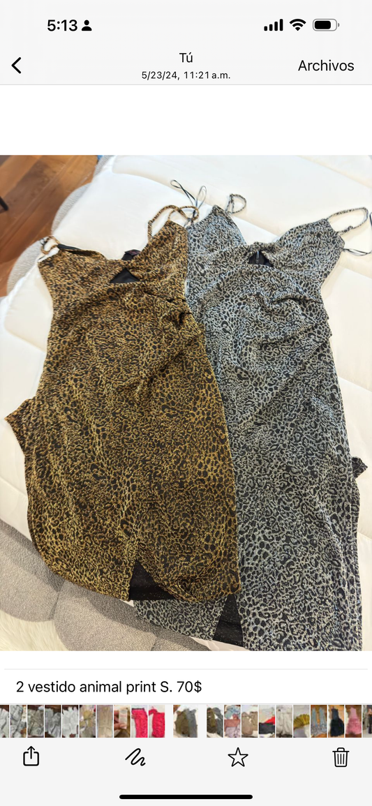Vestido medio animal print