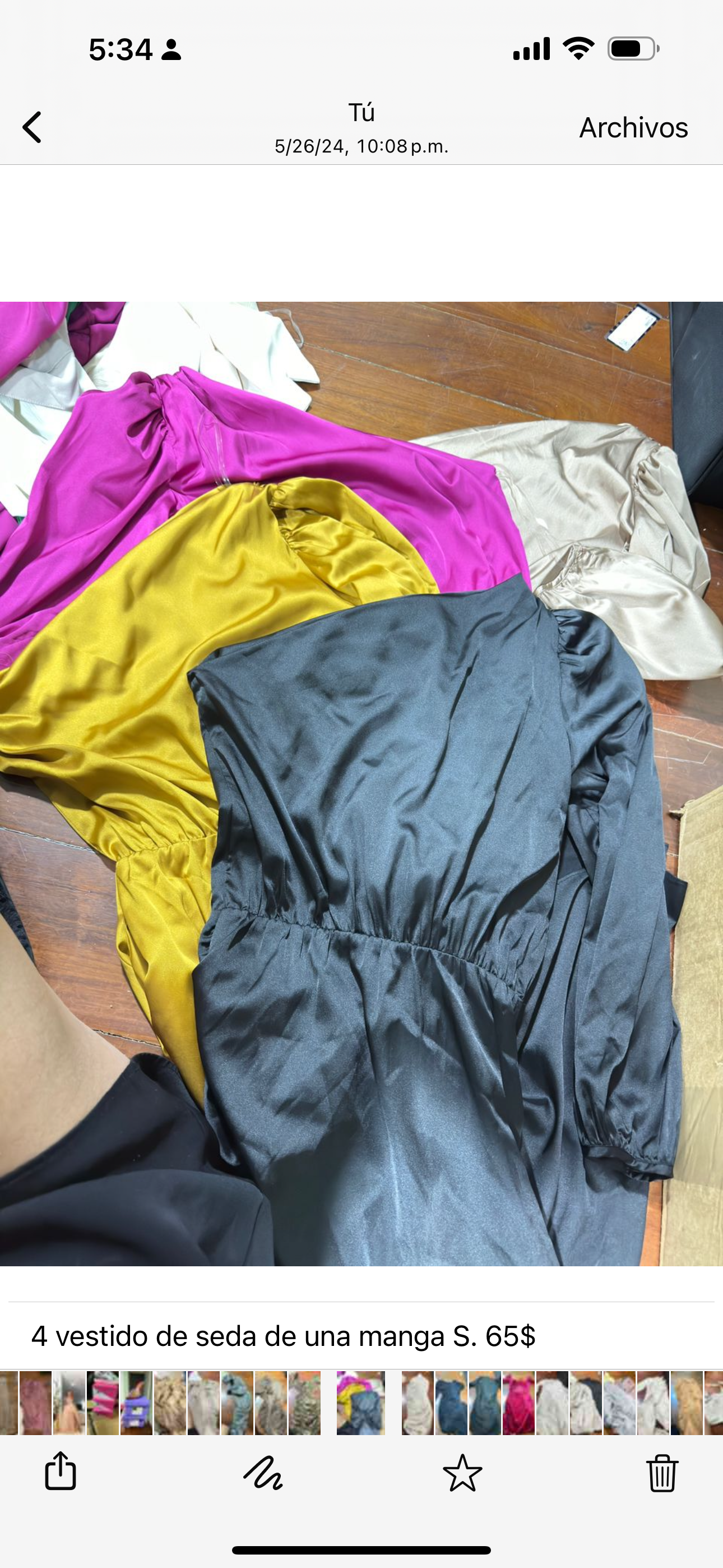 Vestido de seda de una manga