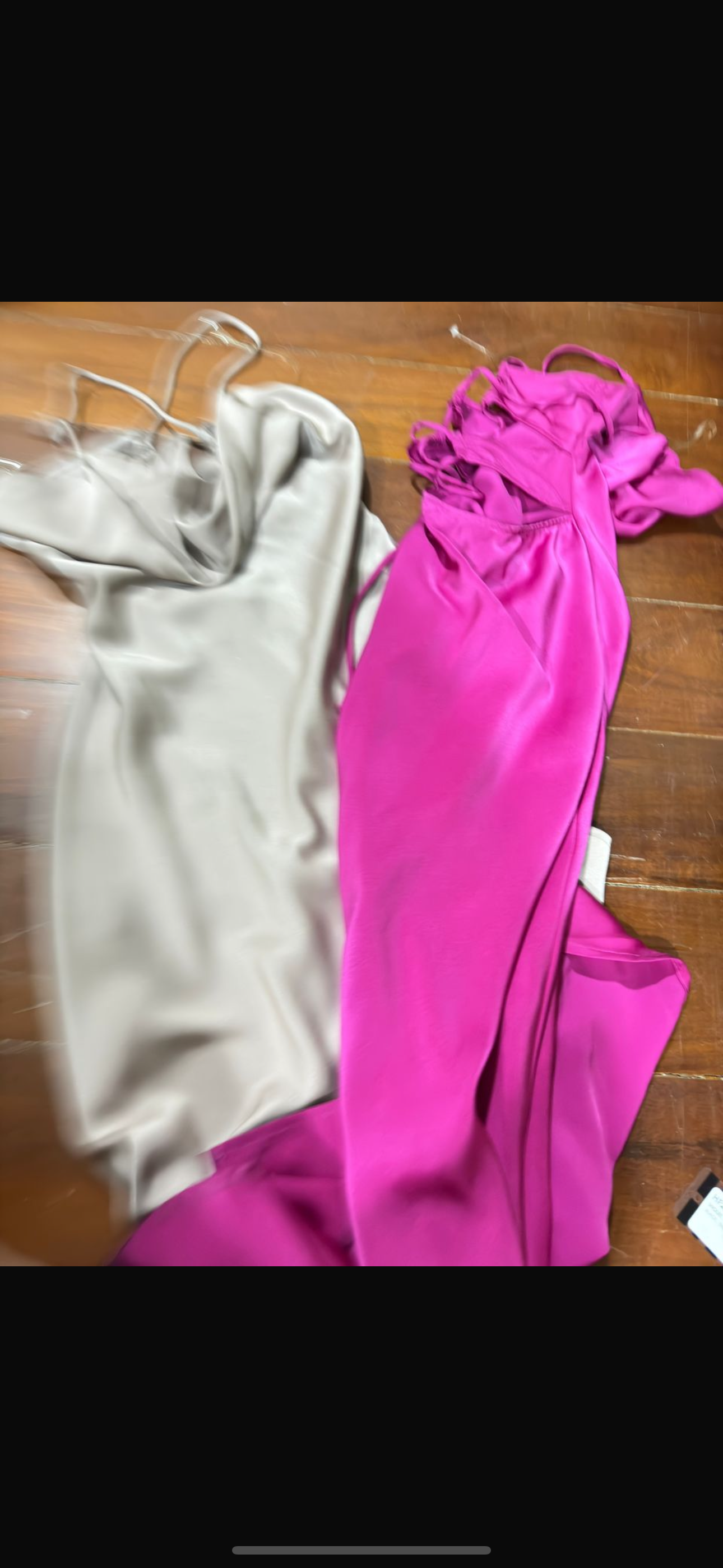 Vestido seda nude y fucsia S