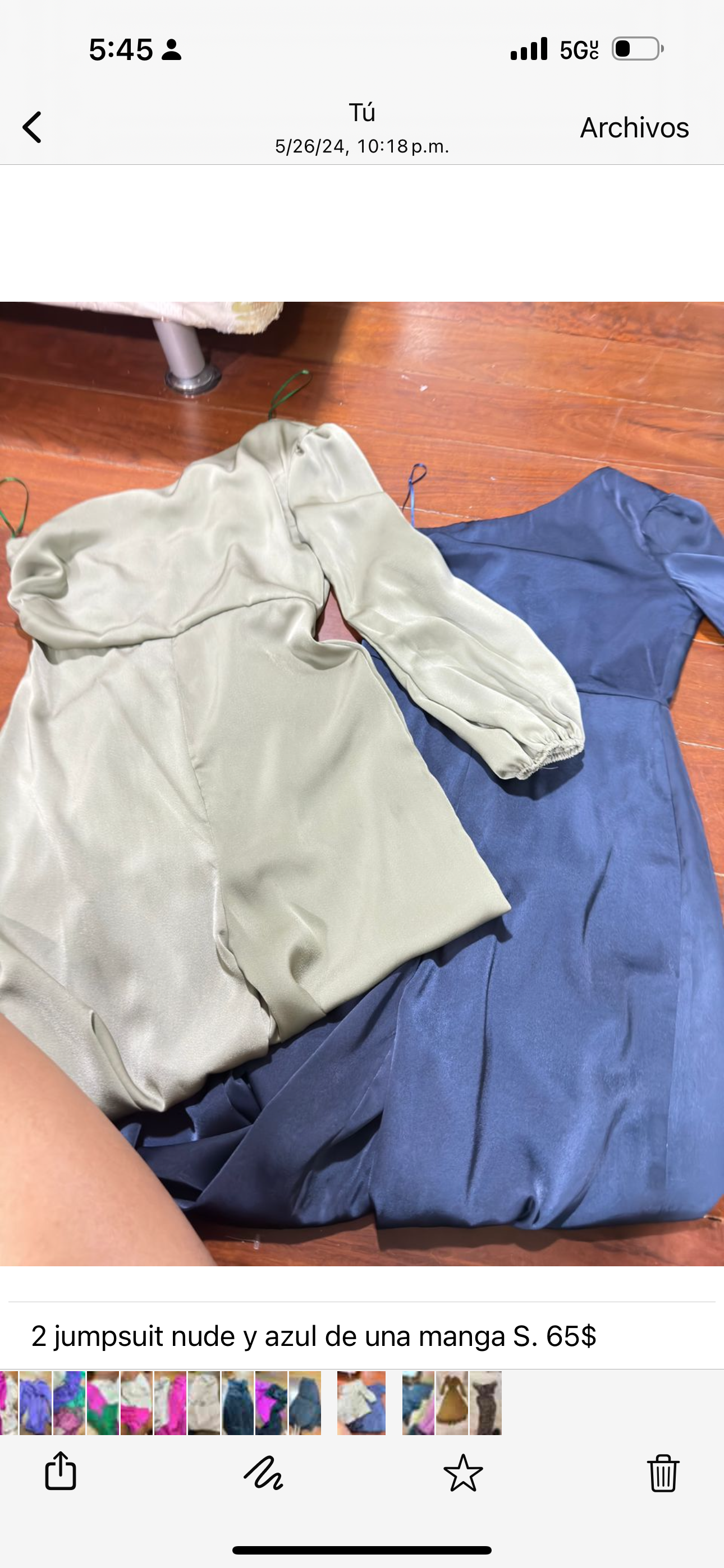 Jumpsuit verde y azul de una manga S